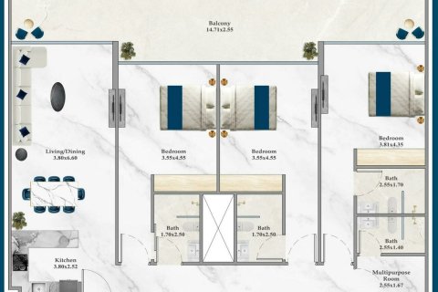 Купить квартиру в Дубае: 3 спальни, 157м², № 93789 - фото 21