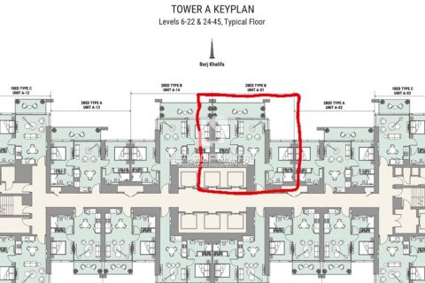 Appartement à Business Bay, Dubai, 2 chambres, 82 m², № 8838 - photo 13
