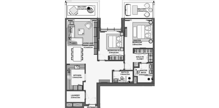 شقة في Sidr 1 Residences في دبي 2 غرف نوم, 132.45 م² رقم 31356